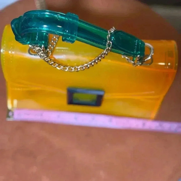 Transparent Yellow and Green Shoulder Bag - Picture 2 of 7